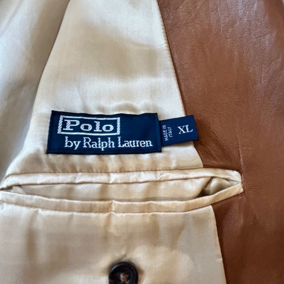 Polo Ralph Lauren Men's Luxury Leather Sport Coat/Blazer - Saddle Brown - XL - Picture 6 of 13